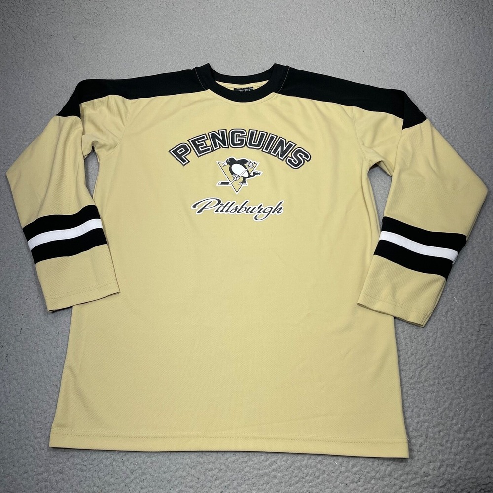 Pittsburgh‎ Penguins Hockey Jersey Boys Extra Large Gold Black Shirt My NHL Ice